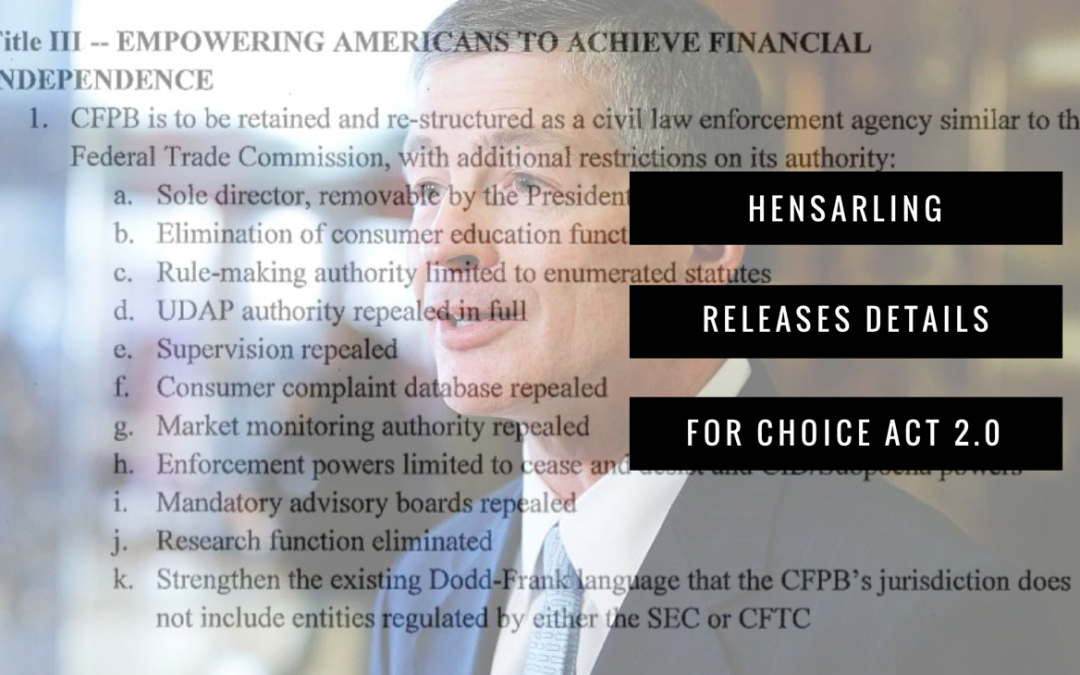 Hensarling Releases Details for CHOICE Act 2.0